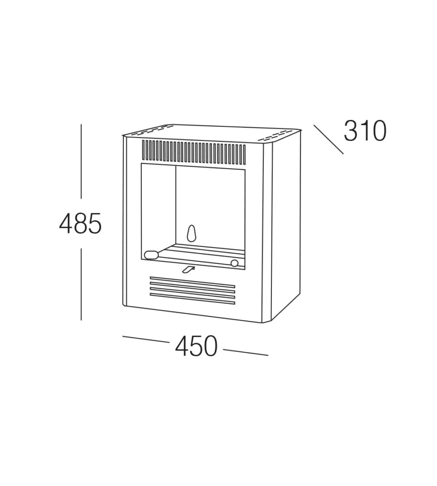 Stufa a bioetanolo tecno air system 'mini ruby' bordeaux 2,3 kw